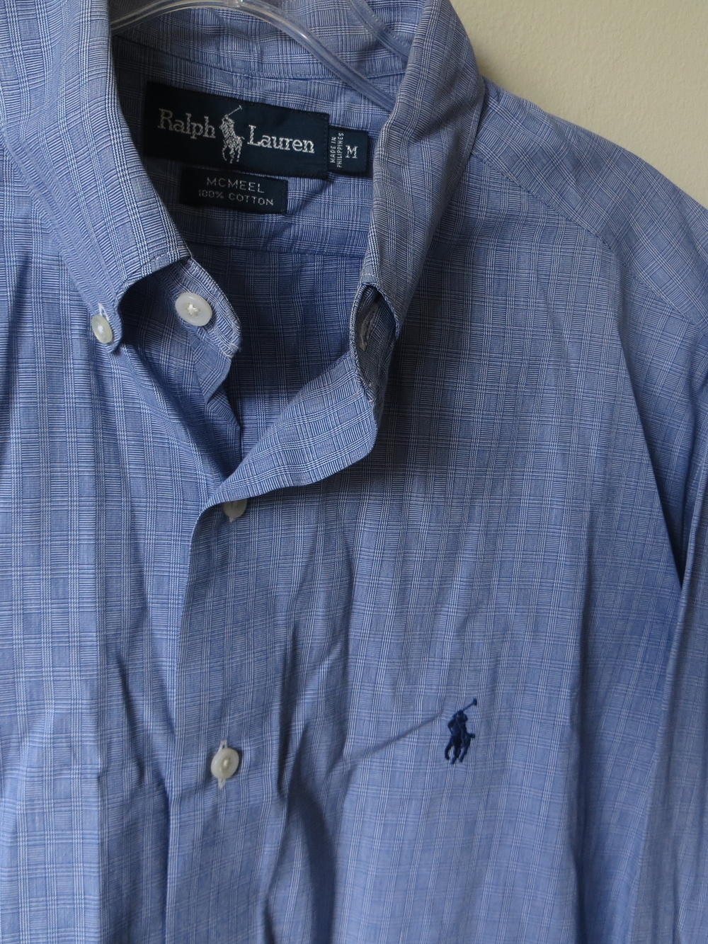 Polo Ralph Lauren Mcmeel Glen Plaid Men’s Blue Check Button-Down Dress Shirt